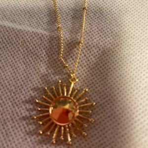 Three strand gold fashion necklace and stud earring set